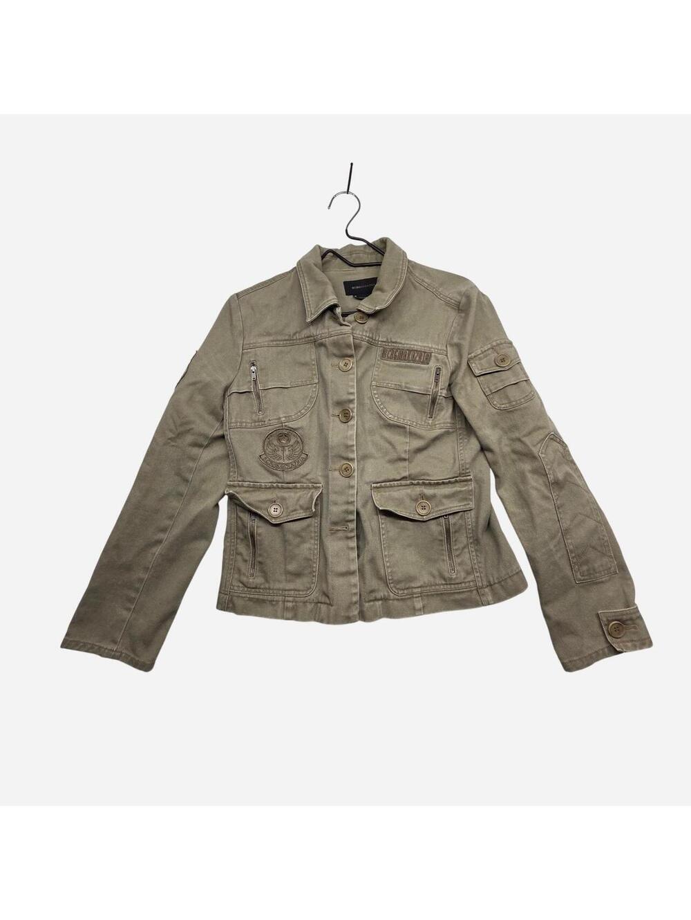 BCBGMAXAZRIA Women's Khaki and Green Jacket